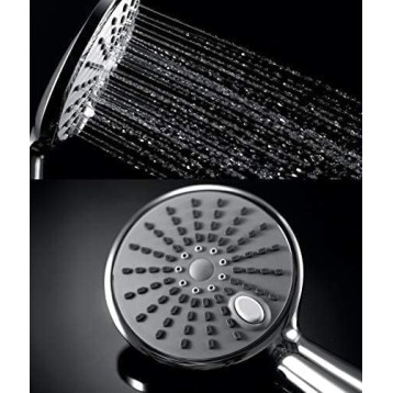 Shower Nozzle Handheld Shower Head 3 Spray Settings Massage Spa Detachable Hand Held Showerhead Chrome Face with