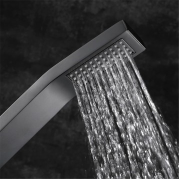 Handheld Shower Head Black, Brass High Pressure Shower Head, Detachable Showerhead with ABS Holder and Stainless Steel Hose, Bathroom Showerhead