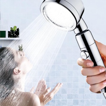 Shower Head with Stop Button, Handheld High Pressure Universal Filter Showerhead for Bath Shower